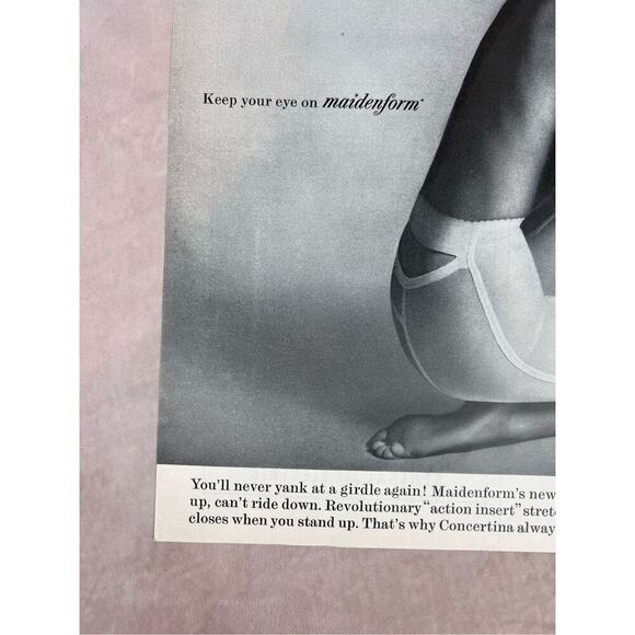 Vintage 1965 Maidenform Lined Girdle Woman Print Advertisement - Picture 2 of 6